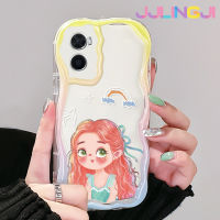 Jjlingji เคสสำหรับ OPPO A76 A96 A36เคสการ์ตูนแอเรียลลายดีไซน์ใหม่เนื้อครีมขอบคลื่นนุ่มโปร่งใสลายกล้องถ่ายรูปเคสมือถือฝาครอบป้องกันที่เรียบง่ายอ่อนโยน