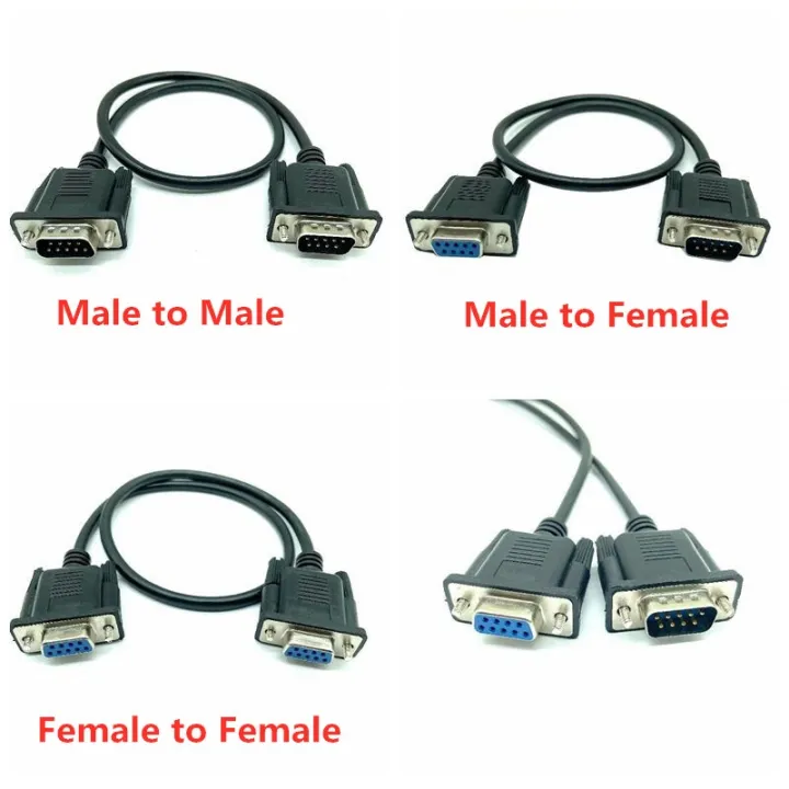 【Ready Stock】 RS232 Cable to RS232 DB9F to DB9F male to Female / male DB9 Connector Serial Null