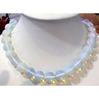 Fashion 10Mm White Sri Lanka Moonstone Round Gemstone Beads Necklace 18’