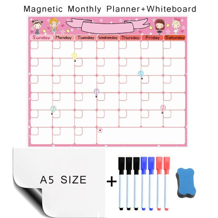 dry-magnetic-whiteboard-weekly-monthly-planner-calendar-fridge-sticker-dry-erase-board-for-kid-writing-teaching-erasable-message