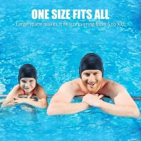 、‘】【； S Swimming Caps Men Women Silicone Pool Cap Ear Protect Bathing Hats For Long Short Diving Pure Color Waterproof Hat