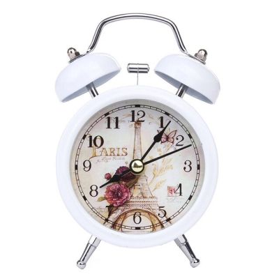 【Worth-Buy】 นาฬิกาการตกแต่งบ้านย้อนยุควินเทจเสียงระฆังคู่นาฬิกาปลุกโต๊ะหัวเตียงอุปกรณ์ประดับตกแต่งโบราณ