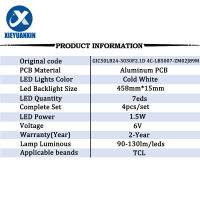 10ชุด40ชิ้น458มิลลิเมตรทีวีบาร์สำหรับ TCL 50นิ้ว GIC50LB24-3030F2.1D 4C-LB5007-ZM02J89M ไฟ LED แถบ50U3800C 50U3900C 50U5850C