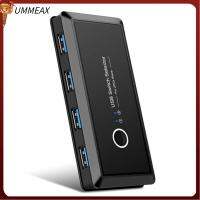 เครื่องพิมพ์ UMMEAX 2คอมพิวเตอร์ร่วมกันฮับต่อพ่วง USB 2.0 3.0สวิตช์ KVM USB สวิตช์เลือกอุปกรณ์4 USB