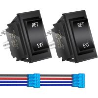 2PCS Reverse Polarity Rocker Switch Momentary 30A 12V Polarity Reversing Switch DPDT Motor Control For 5th Wheel Tongue Trailer