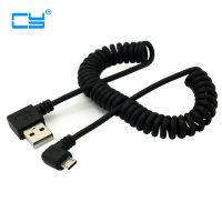 1m 90 degree USB Micro USB Angle Cable Charge USB to Micro USB Spring Retractable Cable Datos Data Sync Charger Cord Coiled Cabo