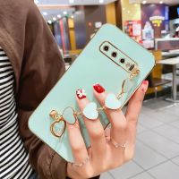 เคสสำหรับ Samsung Galaxy S10 / S10 Plus/ S10 Lite เคส With Love สร้อยข้อมือรูปหัวใจ Chain หรูหรากรอบสี่เหลี่ยมแวววาวระยิบระยับเคสมือถือสาวๆ Casing Ponsel ซิลิโคนกันกระแทกฝาหลัง