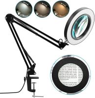 Magnifying Lamp Magnifying Glass with Light and Stand Magnifying Lamp Adjustable Swivel Arm LED Magnifier Desktop Lamp