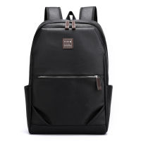 Mens Fashion 15.6 Laptop Backpack Black Leather Backpack for Men Zipper Waterproof Travel Bag Male Business School Backbag 2021