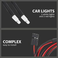 4 LED Light Kit 2 White 2 Red 3mm Headlights for 1/24 RC Crawler Car Axial SCX24 90081 AXI00002 Upgrade Parts