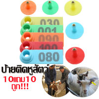 ซื้อ10แถม10 เบอร์หูแพะ แกะ สุกร(แบบยาว) ป้ายติดหูสัตว์ ป้ายเบอร์หู เบอร์หูทำประวัติสำหรับสัตว์ อุปกรณ์ฟาร์ม