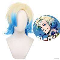 Anime BLUE LOCK ﻿Michael Kaiser Cosplay Wig Beige Gradient Blue Short Hair Halloween Party Cosplay Decor Unisx