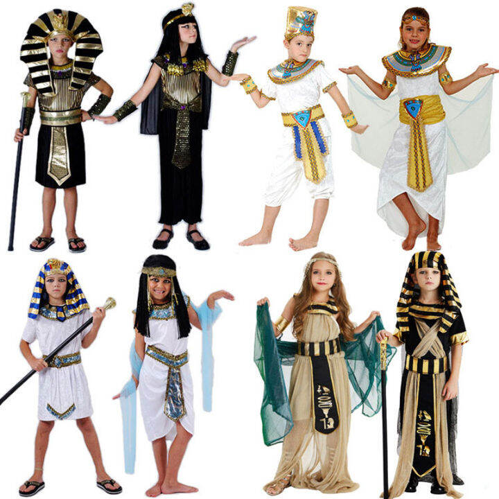 Umorden Halloween Costumes Boy Girl Ancient Egypt Egyptian Pharaoh Cleopatra Prince Princess 5880