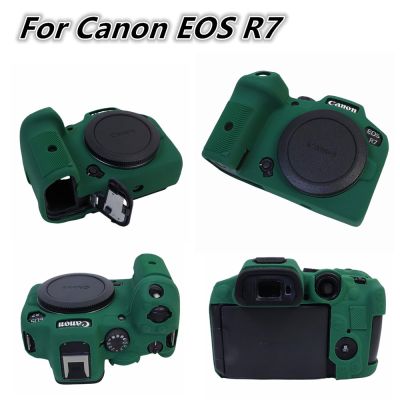 เคสสำหรับ Canon EOS R7เกราะซิลิโคนผิวปกป้องตัวเครื่องอุปกรณ์ป้องกันฝาครอบกระเป๋ากล้องป้องกันการลื่นไถลการออกแบบพื้นผิว
