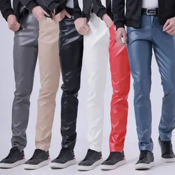 White leather deals pants men