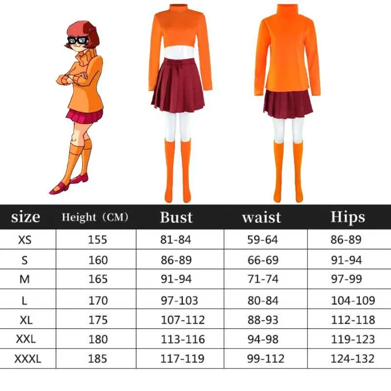 Velma Cosplay Costume Movie Character Uniform Halloween Costume
