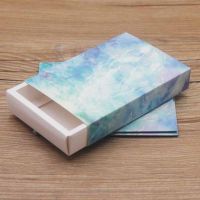 10Pcs kraft Gift Box Cardboard Marbling White Card Color Printing Packaging Drawer