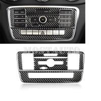 dghjsfgr For Benz A-Class W176 CLA C117 GLA X156 Carbon Fiber Interior Center Console CD Panel Trim Cover 2013-2018 2pcs