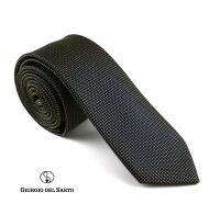 Giorgio Del Sarto Silk Black-Gold Necktie  Fabric Texture เนคไทผ้าไหมดำ-ทองมีเท็กเจอร์