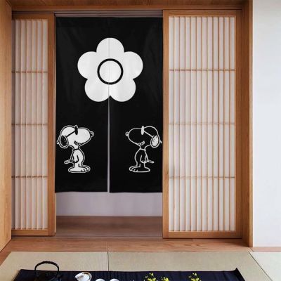 Outfly Noren Snoopy (4) Stylish Room Divider, Long Curtain, Blackout Noren, Entryway, Living Room, Kitchen, Entryway,