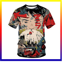 Anime Akira 3d พิมพ์ฤดูร้อนชาย O คอเสื้อยืดลำลองแขนสั้นบวกขนาดเสื้อสวมหัวแฟชั่นเสื้อยืดฮาราจูกุเสื้อผ้าผู้ชาย XS-5XL