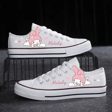 Hello Kitty Shoes Kuromi Mymelody Canvas Shoe Kawaii Versatile Board S