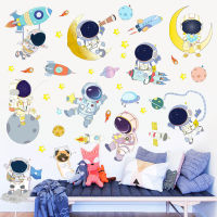 Heatboywade Space Astronaut Wall Stickers Cartoon PVC Decals Removable Vinyl Art Murals Wallpapers for Child Kids Room Nursery