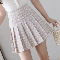 y Women Jk ShortSkirt Korean Style High WaistPleated Skirts For Girls Cute Sweet Ladies Plaid Mini Skirt Summer New Female