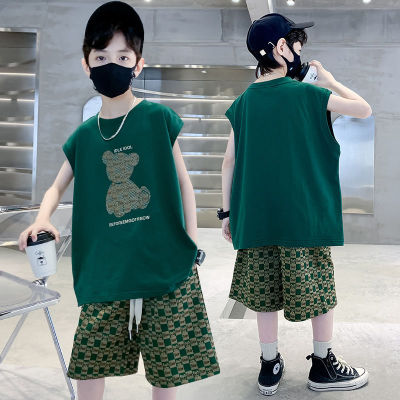 SweetKids พร้อมส่งจากกทม🌸ชุดเด็กผู้ชาย  ชุดเด็กชาย 🍓เสื้อผ้าเด็กโต ชุดเสื้อกล้ามเด็กชาย เสื้อผ้ากีฬาสำหรับเด็กกลางถึงวัยรุ่น 120-160cm 2023สินค้าใหม่
