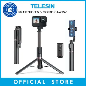  Selfie Stick with Remote for GoPro Mini Hero 12 11 10 9 8 Go Pro  Max, Waterproof Extension Aluminum Selfie Pole with Tripod Phone Clip  Wireless Bluetooth Remote for iPhone Andriod