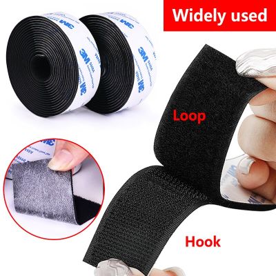 3M Strong Self adhesive  Tape Hook and Loop White Fastener Tape Nylon Sticker   Adhesive with Glue for DIY 16-100mm
