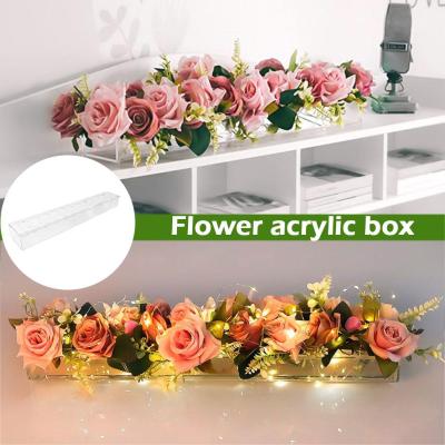 60cm Flower Acrylic Box Rectangular Clear Vase Home Decoration A7X7