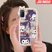 JIUMOO เคสสำหรับ OPPO A52 A92 A72 4G,เคสเลนส์กล้องถ่ายรูปเจลซิลิกาเจลลาย Kuromi เล็กๆน้อยๆลายมอนสเตอร์ตัวนิ่มกันกระแทกทนทานต่อการขีดข่วนเคสโทรศัพท์โปร่งใสฝาครอบป้องกัน