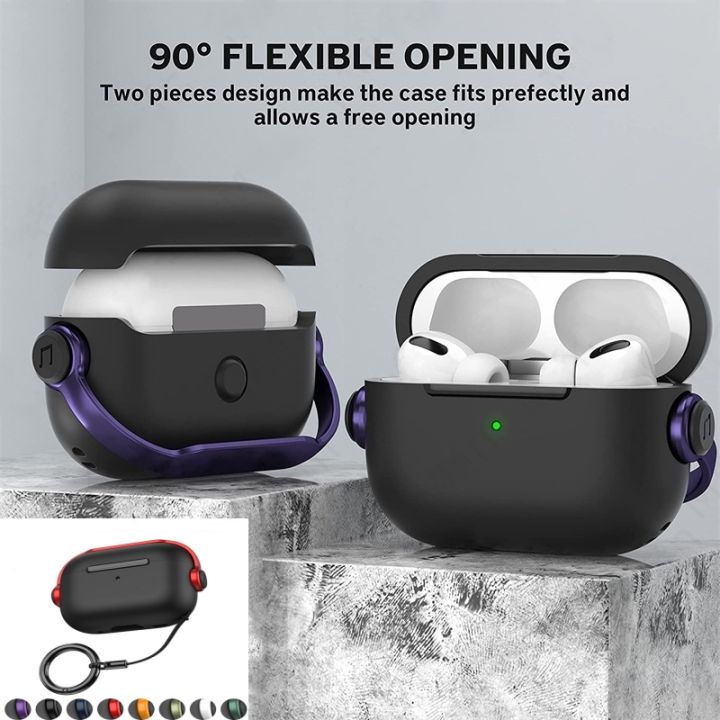  Case for AirPods Pro Case, Fashion Luxury PU Shockproof  Anti-Slip Protective Cover Accessories Set for Airpods Pro Charging Case  with Keychain-Black : Electronics