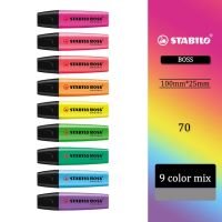 ปากกาเน้นข้อความสี Stabilo มาการอง6/9สีสีลูกอมปากกามาร์กเกอร์ไม่ใช่ปากกาโน้ตคีย์แห้งง่าย