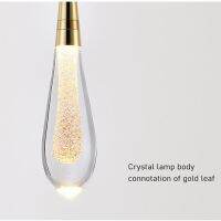 Sanmusion Customizable Crystal Glass Led Pendant Lights Post-Modern Hang lamp Raindrop Indoor Light Restaurant Bar Staircase