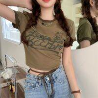 Miss Pni Fashion Women S Slim Short Tops Summer Crop-Top Spice Retro Cotton T-Shirt