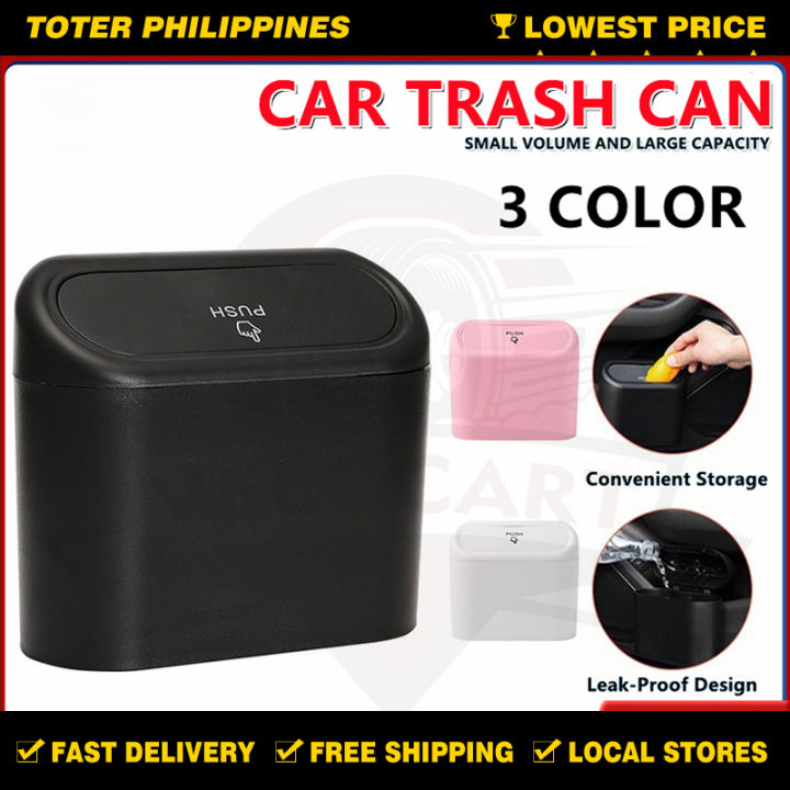 TOTER Car Trash Can Small Multifunction Car Storage Mini Trash Bin Car  Trash Can With Cover Car Organizer