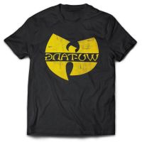 CODLi Ji Harajuku style American Nyc Wu Tang Clan Distressed Logo Black pure cotton streetwear