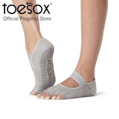 ToeSox โทซอคส์ ถุงเท้ากันลื่นแยกนิ้วแถบคาด รุ่น Mia เปิดนิ้วเท้า