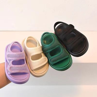 Summer Children Sandals Baby Cute Candy Color Barefoot Shoes Boys Adjustable Sports Sandals Girls Fashion Beach Sandals