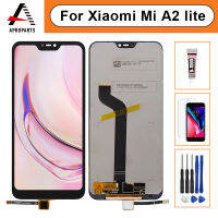 Original 5.84 "สำหรับ Xiaomi Mi A2 Lite LCD สำหรับ Xiaomi redmi 6PRO redmi 6 Pro หน้าจอ LCD จอแสดงผล + กระจกกันรอยดิจิตอลสีดำสีขาว