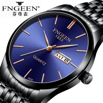 Mens Quartz Wristwatch 2020 New Selling Dual Calendar Luminous Pointer Steel Waterproof Business Watch Men Clock Reloj Hombre