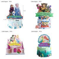 Disney Mickey Frozen Toy Story Cake Topper Happy Birthday Birthday Party Cake Insert Flag Decoration Wedding Cakes Dessert Decor
