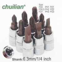 【CW】 1Pcs Pozidriv Screwdriver Bit Phillips Bits 1/4 Inch Drive Socket Hand Tools PZ1 PZ2 PZ3 PH1 PH2 PH3