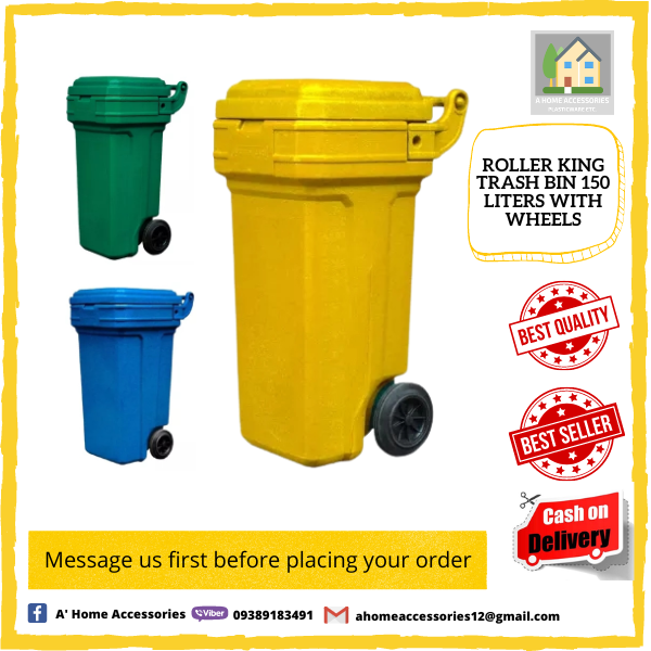 Roller King Trash Bin 150 Liters With Wheels Lazada PH