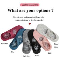 Yoga Socks for Women Non-Slip Grips Straps Bandage Cotton Fitness Gym Sports Pilates Barre Ballet Dance Socks Barefoot WorkoutTH