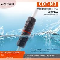 MKJIUHGG IP68 CDF-M3 2-3คอร์ สกรูอะแดปเตอร์ลวด ผ่านตรง ขั้วต่อไฟฟ้า ข้อต่อกันน้ำ ขั้วต่อกันน้ำ ขั้วต่อสายเคเบิลกันน้ำ