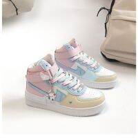 best very 1 Kasut New high-top macaron female ins street shooting student Korean version of ulzzang sneakers comfortable and breathable sneakers