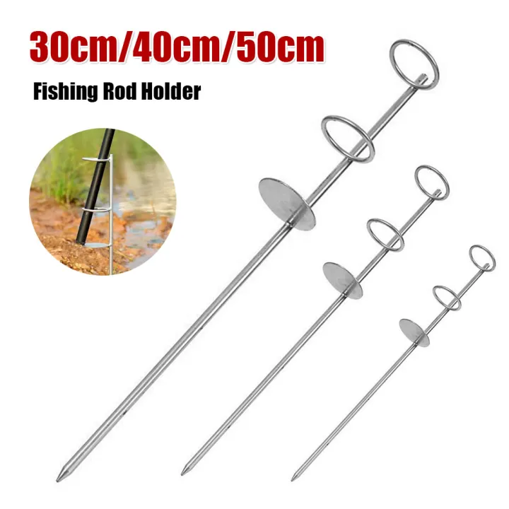 30/40/50cm Portable Fishing Rod Holder Support Stainless Steel Ground